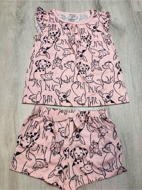 Kids - 3 for $10 - Pink Puppy Print Pajama Set - Soft Short Sleeve & Shorts